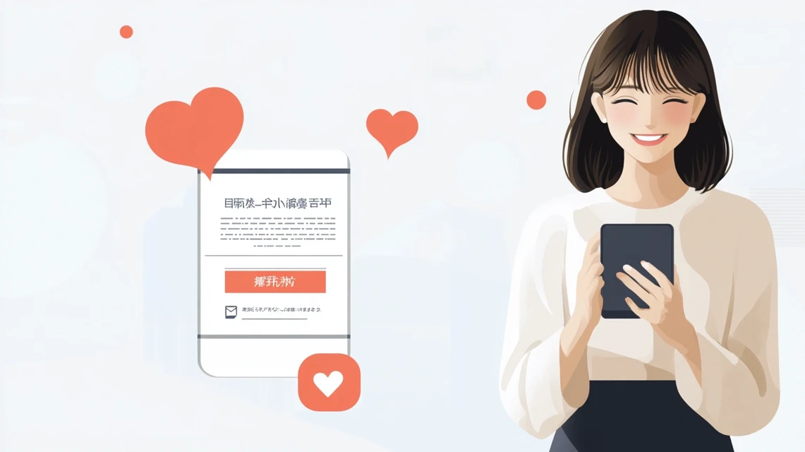 メルマガ登録でKEENクーポンを受け取る女性
