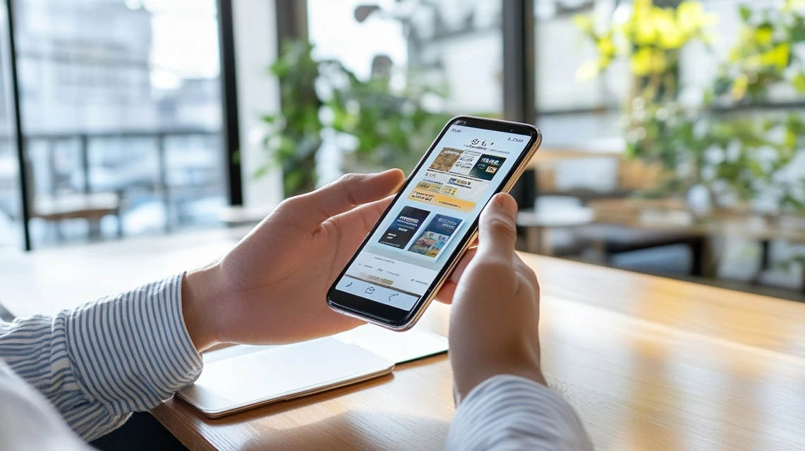 アソビューのクーポンを再表示する日本人男性のスマホ画面