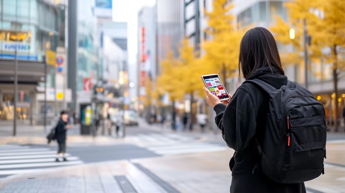 和食さと関連のクーポンを比較する日本人女性