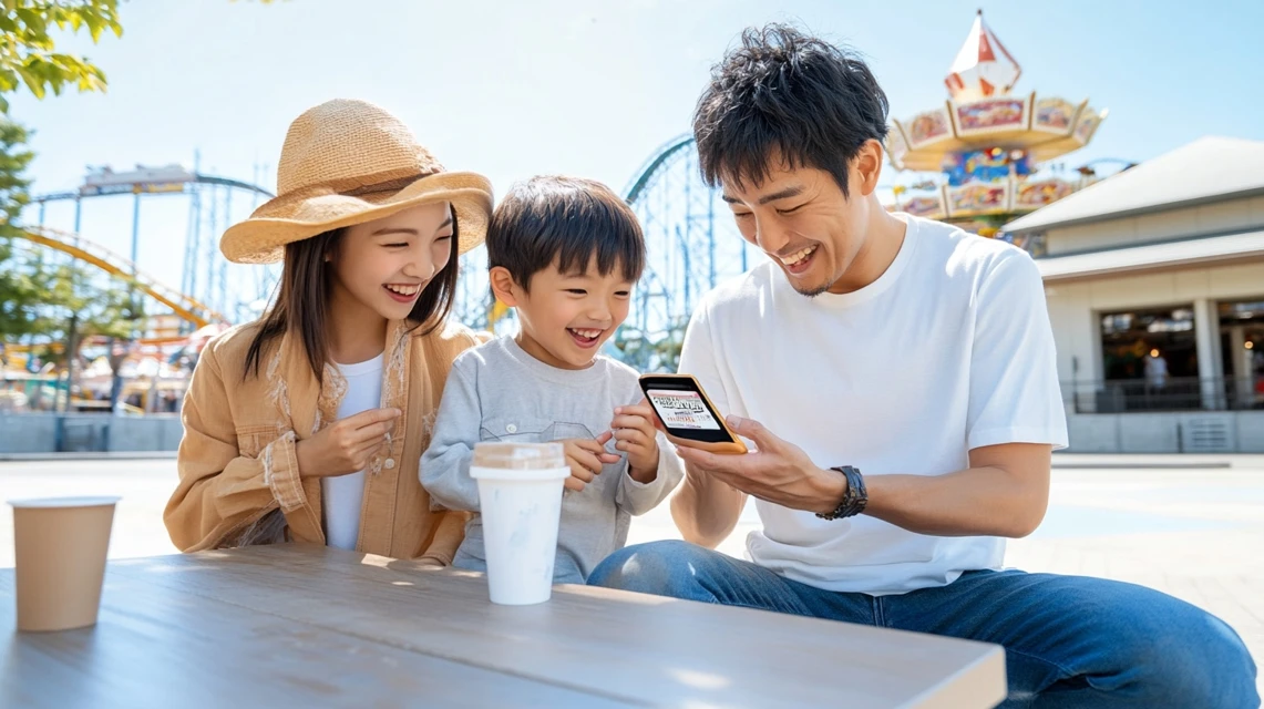 ぐらんぱる公園の半額クーポンで入園を楽しむ日本人家族