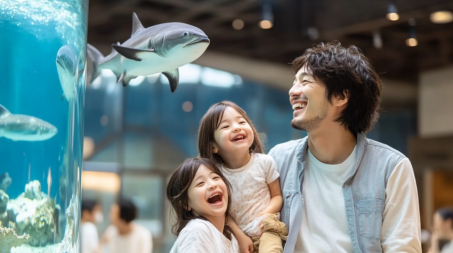 須磨シーワールドのクーポンコードで入場料を節約し家族で水族館を楽しむ様子