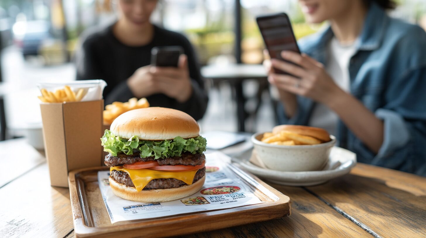 ドコモのクーポンを使ってモスバーガーをお得に楽しむ日本人カップル