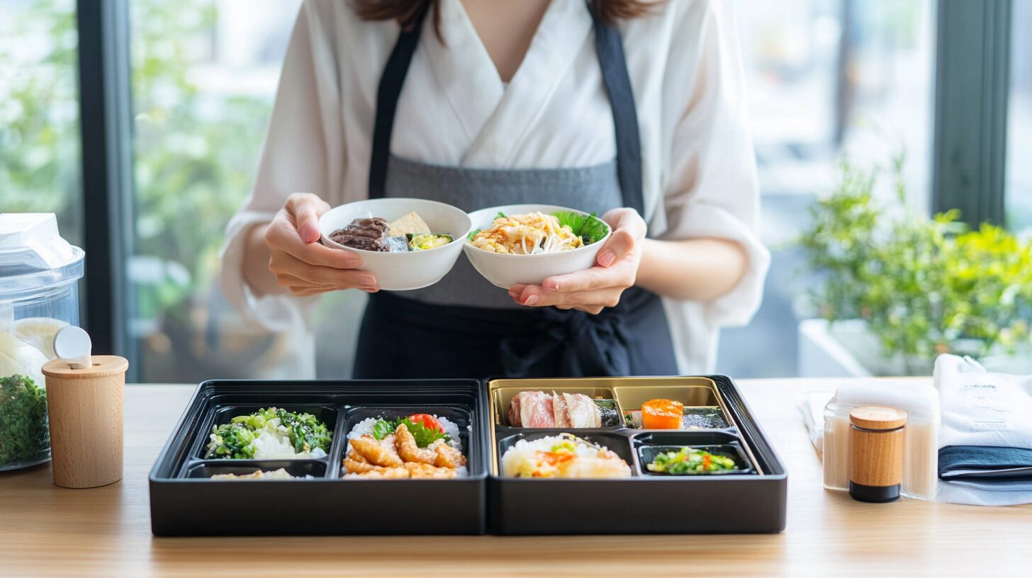 ランチプランを選ぶ日本人カップルの穏やかな雰囲気