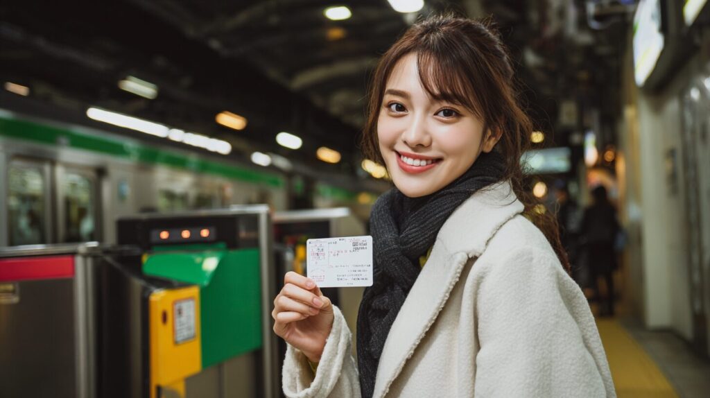 眼鏡市場でドコモ無料クーポンを利用する日本人女性