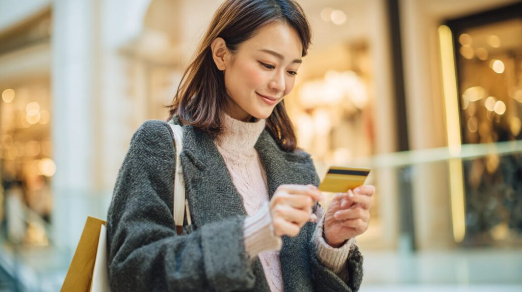 眼鏡市場でdカードとクーポンを併用する日本人女性