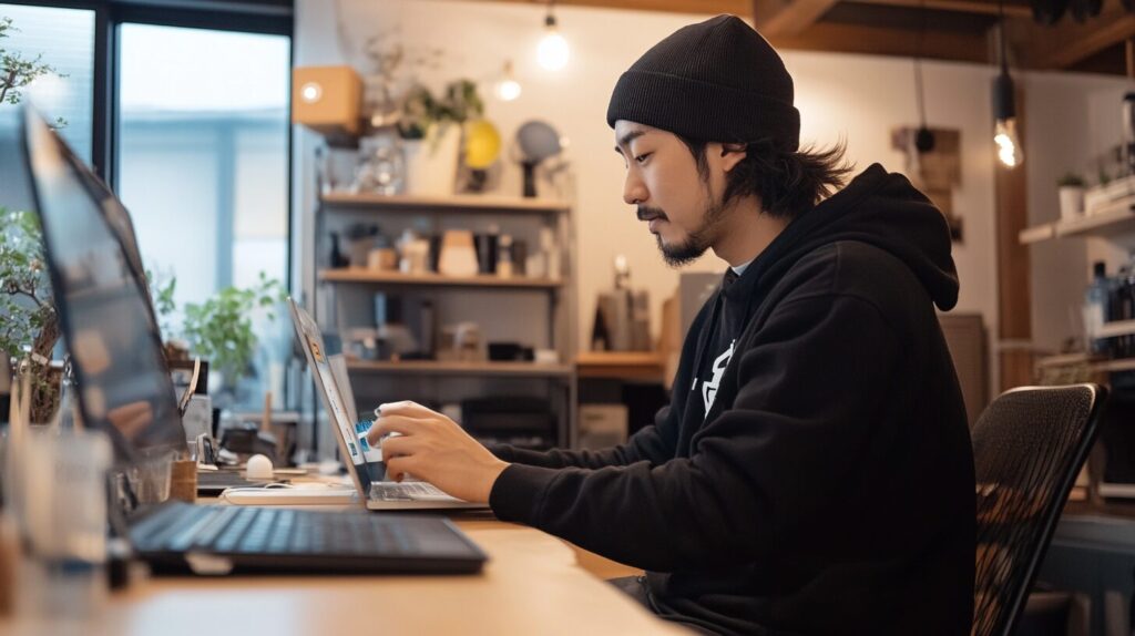 キャンペーンコードの仕組みと注意点を調べる男性