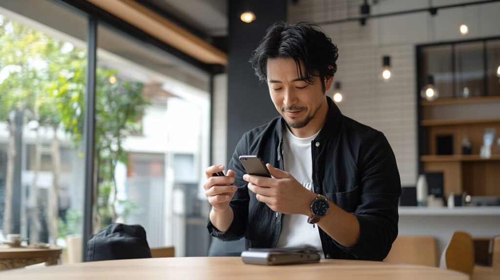 エグゼクティブ会員へのアップグレードを勧められた男性イメージ画像