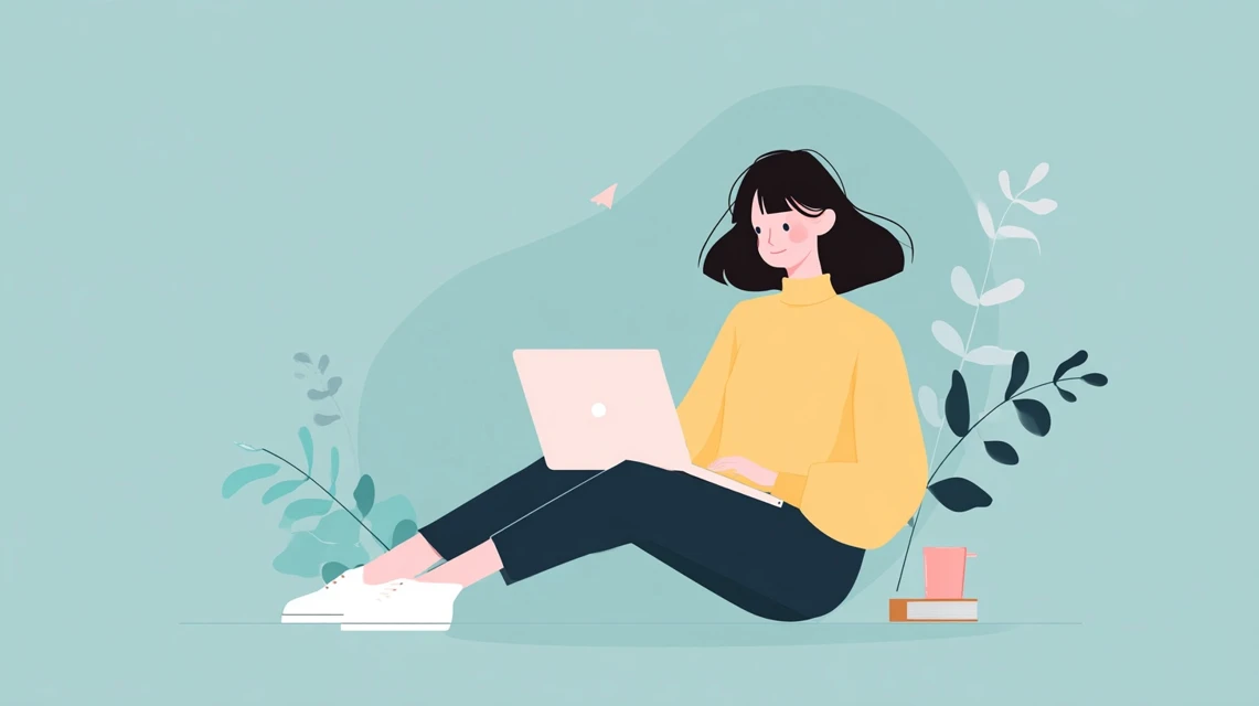 GILT送料無料と割引併用を調べる女性の画像