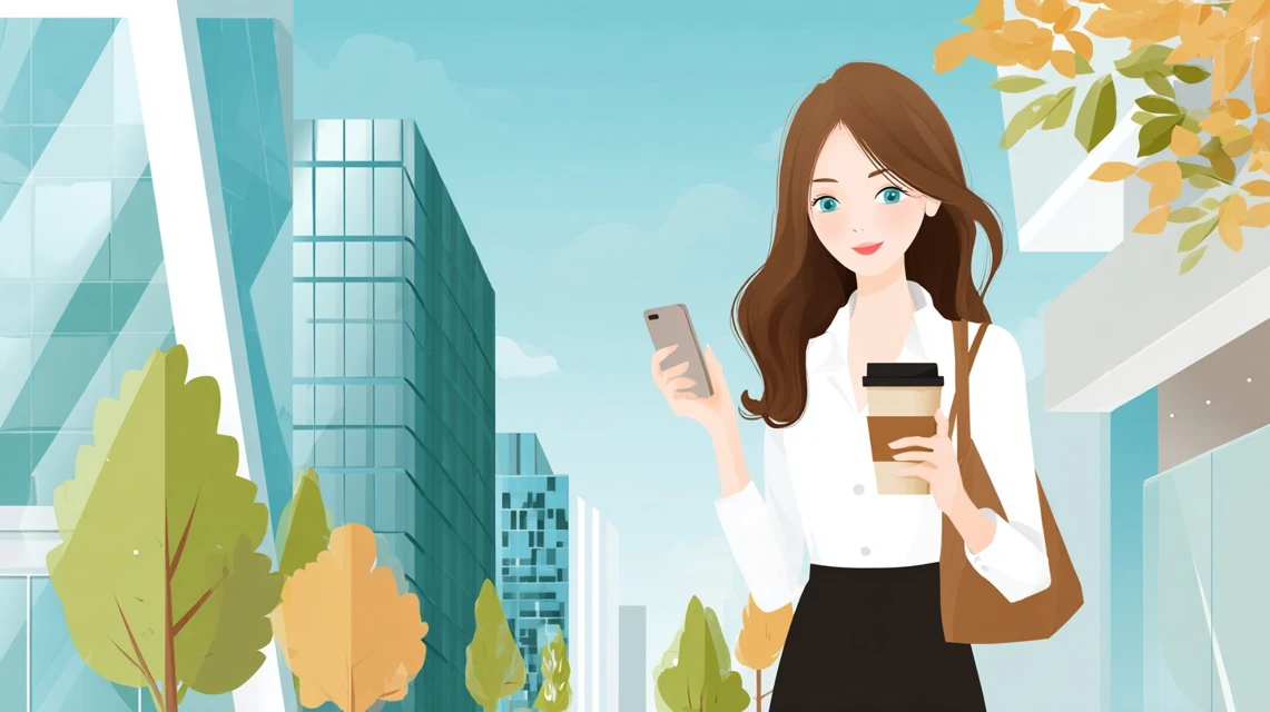 黄金比眉をチェックする女性の画像
