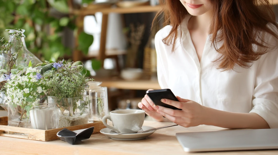 旅行予約サイトでクーポンコードを入力する女性