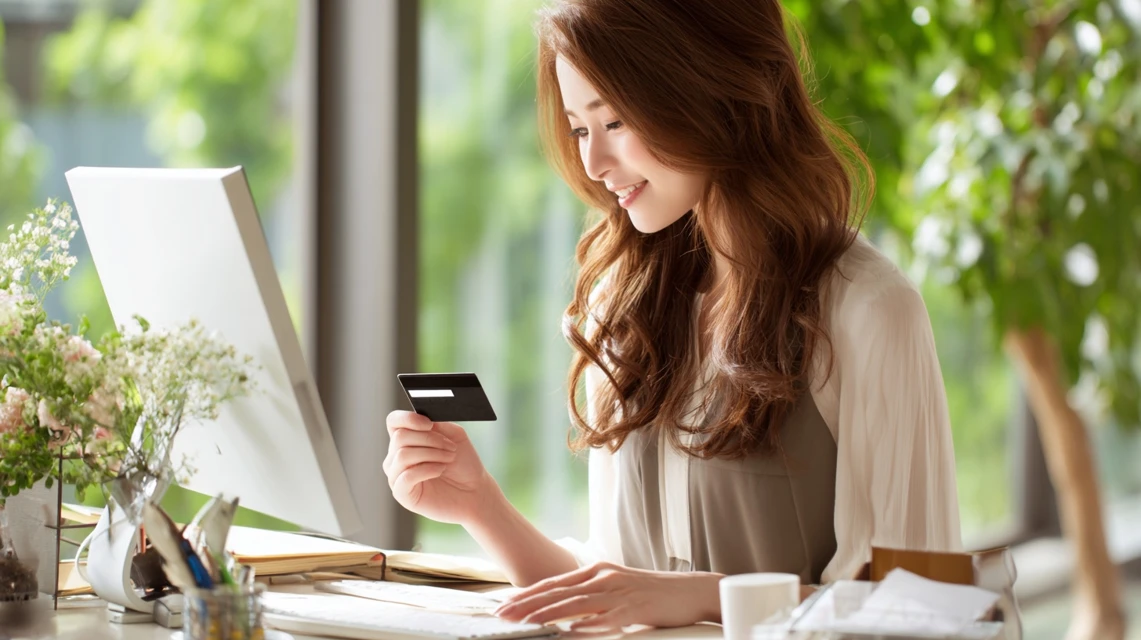 スマホ電子チケットで名古屋港水族館に入場する日本人女性