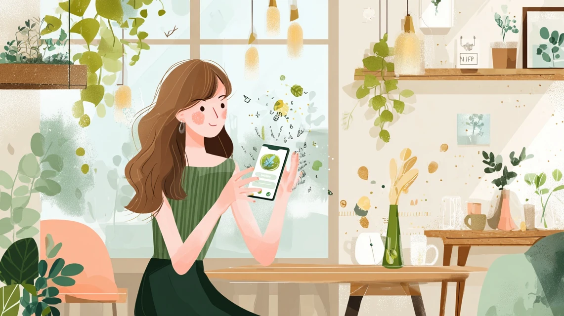 ランチ情報を見る日本人の画像