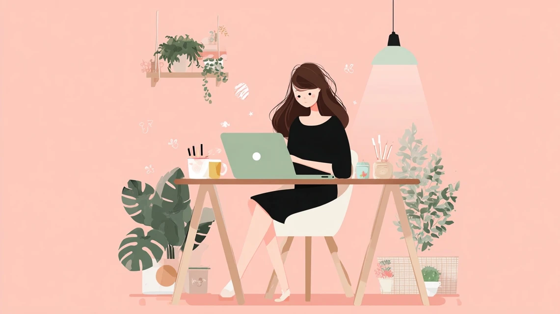 ログイントラブル対策を見る女性の画像