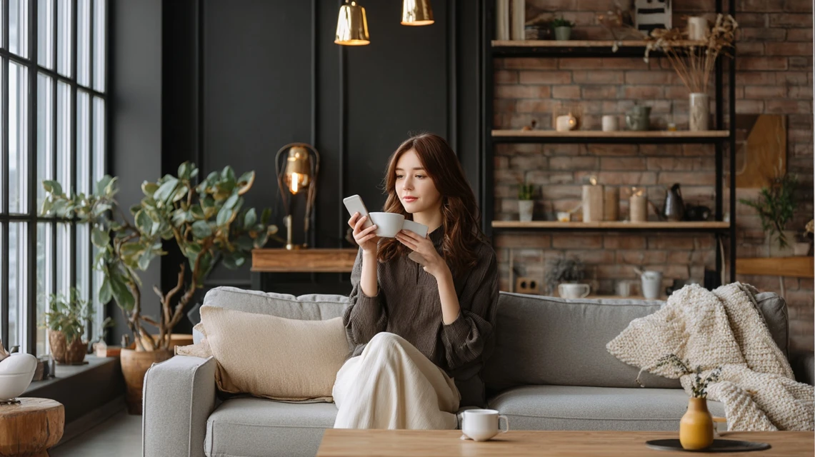 PayPayコード入力手順を確認する日本人が画面を見る様子
