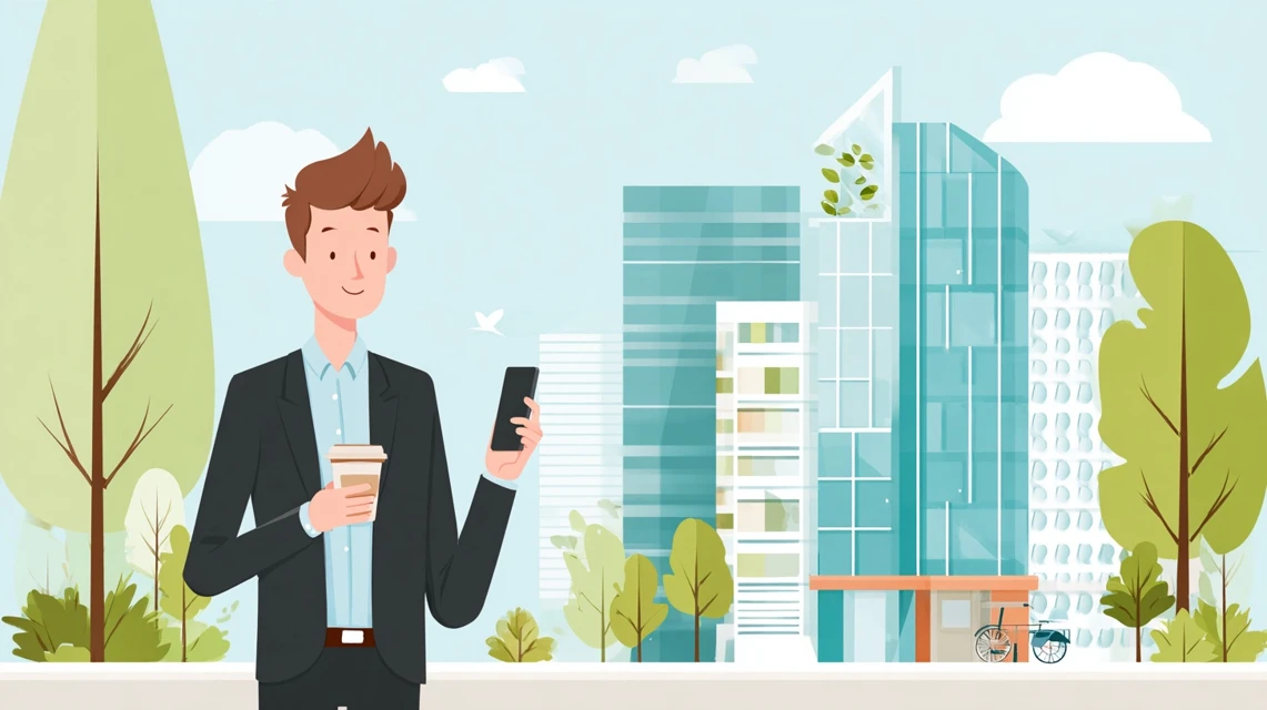 geekom携帯性を確認する日本人男性の画像