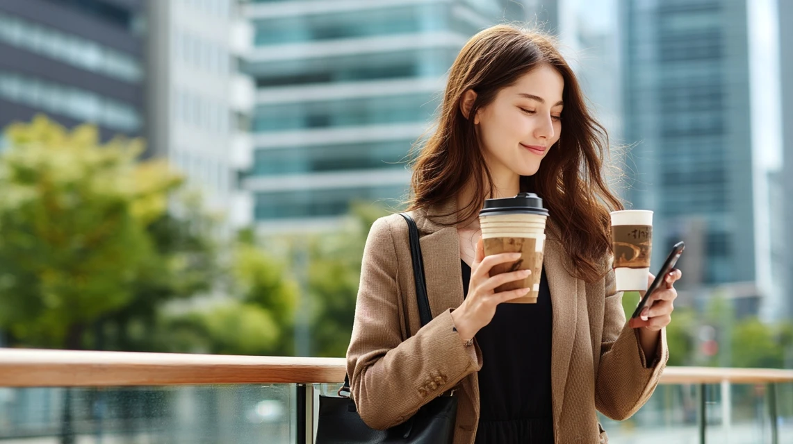 会員割引の確認をする日本人の画像
