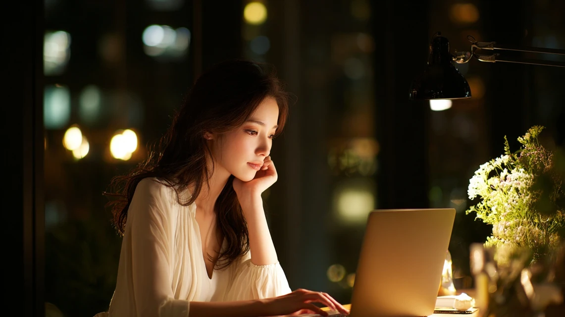 併用条件を比較する日本人女性の画像
