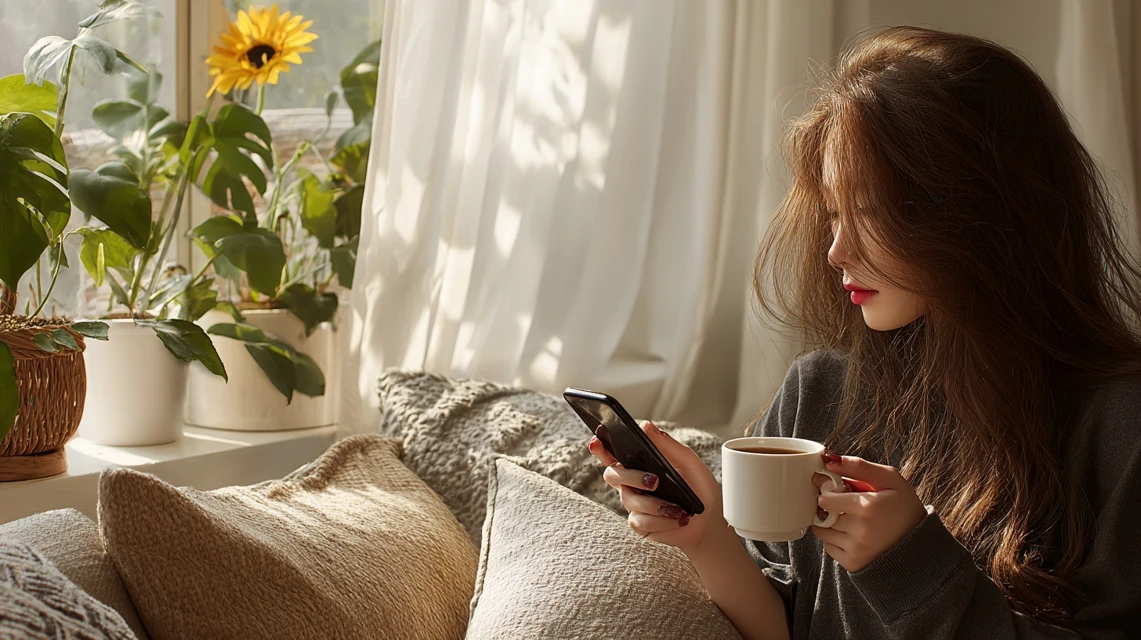 10000円クーポンで枕を確認する女性の画像