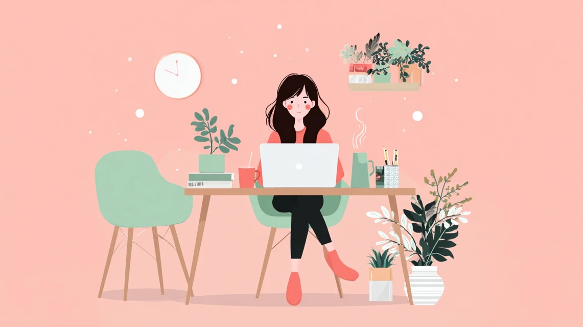 サービスの注意点を調べる日本人女性の画像
