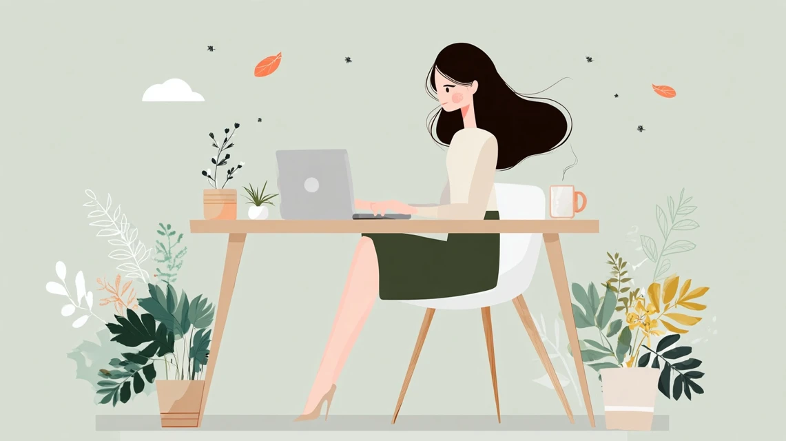 キューテン解説情報を確認する女性の画像