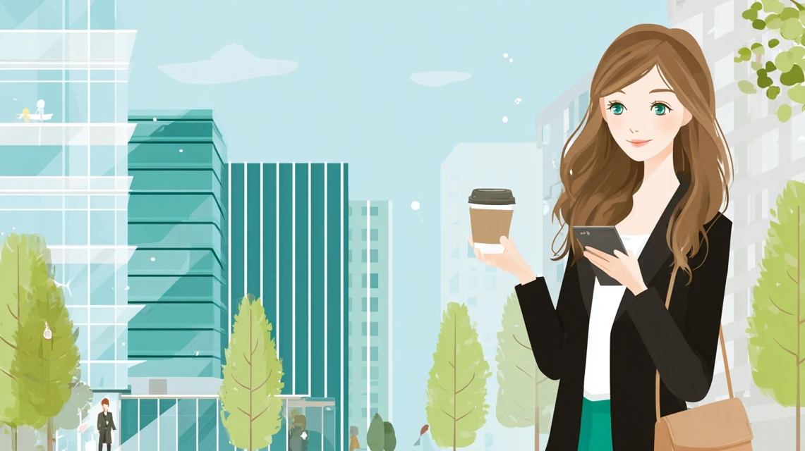 ホットペッパークーポン閲覧中の女性の画像
