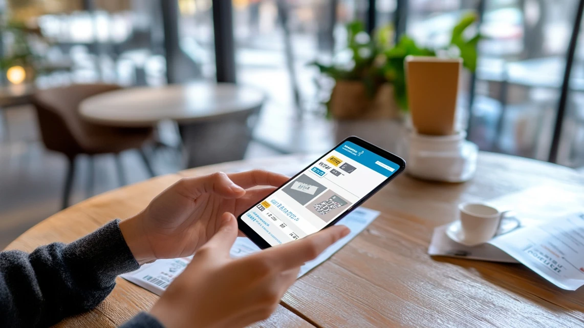 ドミノピザのクーポンコードをスマホで確認する日本人