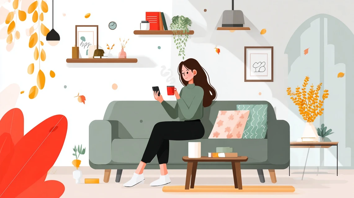 Pixioクーポン入力方法を確認する女性の画像
