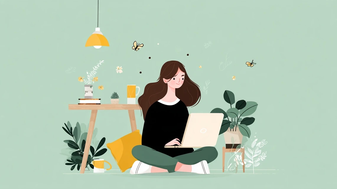 店舗料金と内容を見る女性の画像