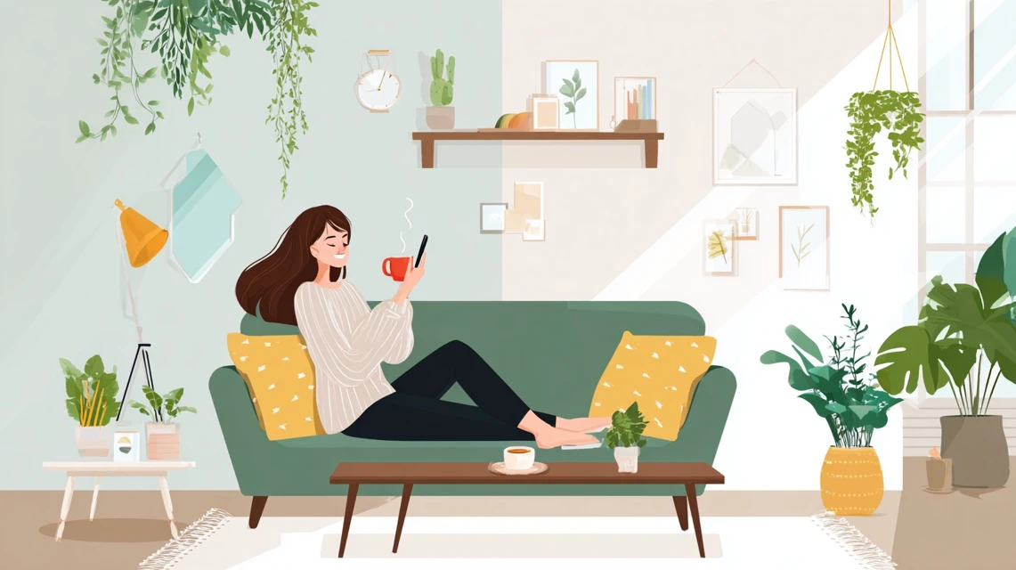 tuissブランド背景を調べる女性の画像
