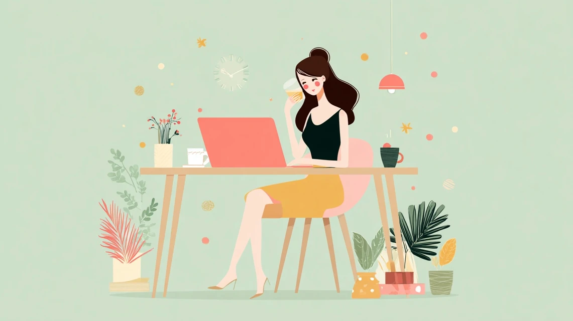 マイページ操作方法を見る女性の画像
