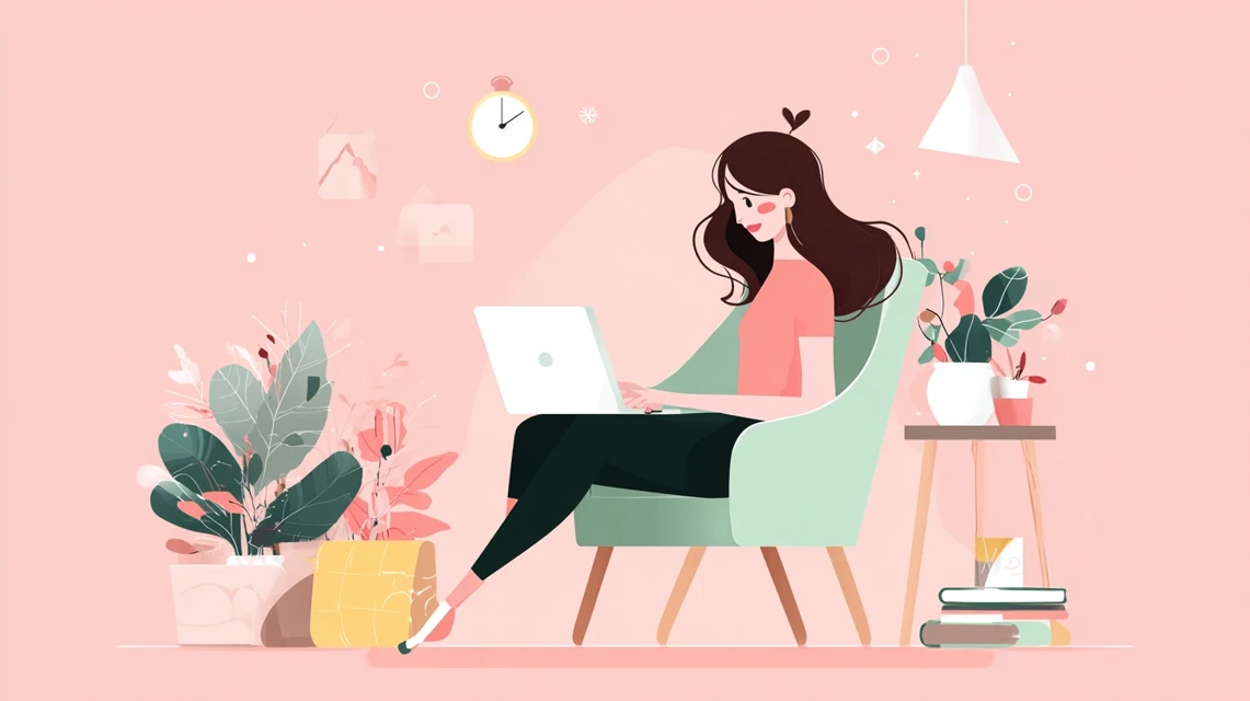 ソフトバンク乗換特典期間とスケジュール表を見る女性
