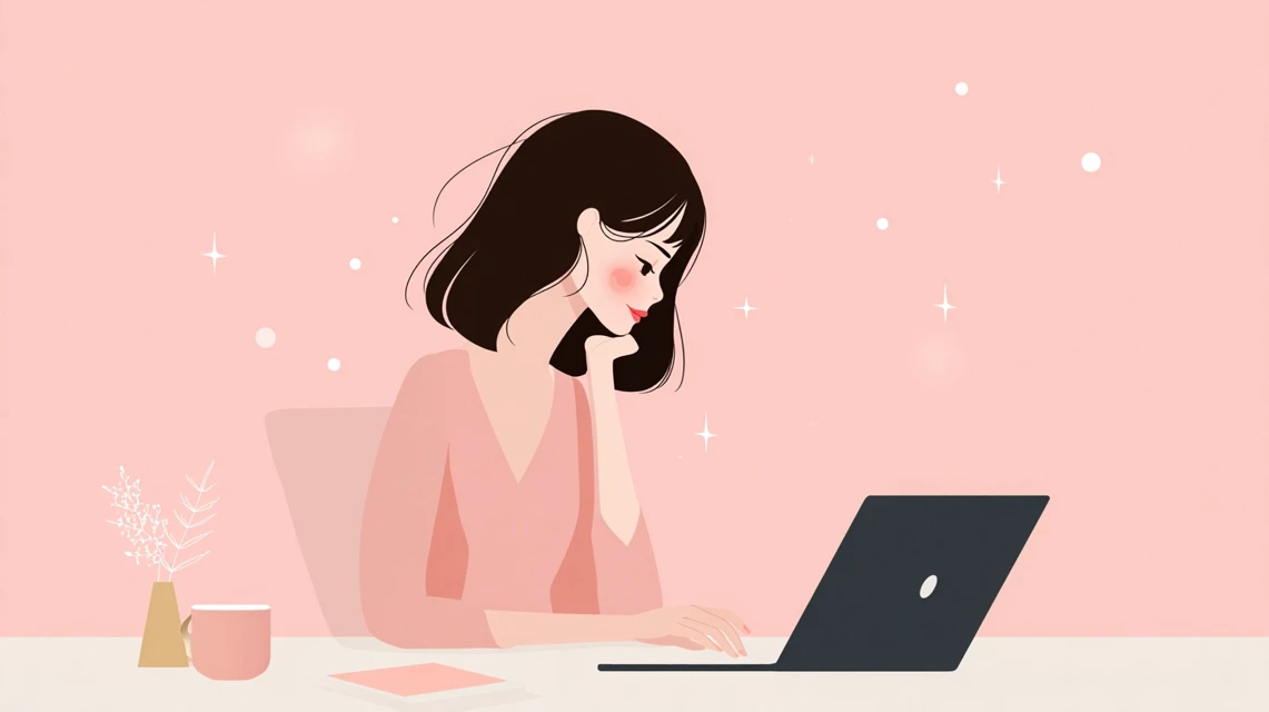 大学生のおこめクーポン申請方法を確認する日本人女性の画像