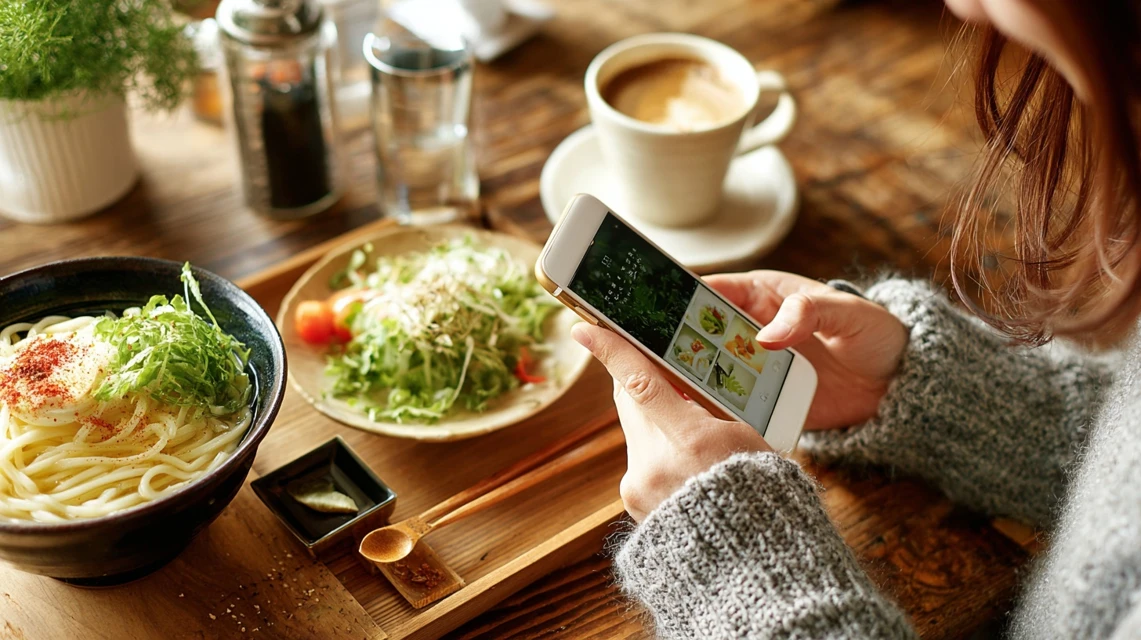 スマホでキャンペーン登録する日本人
