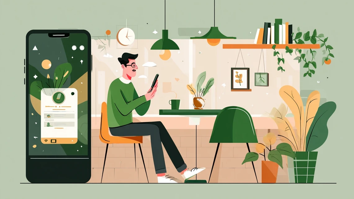 レンタル利用方法を見る日本人の画像