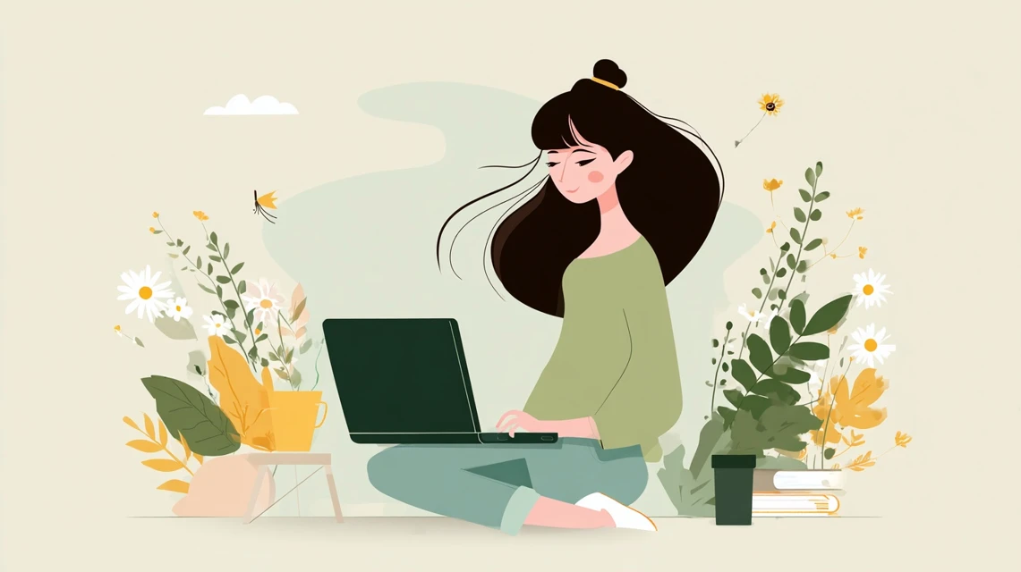 割引クーポン手順を見る女性の画像
