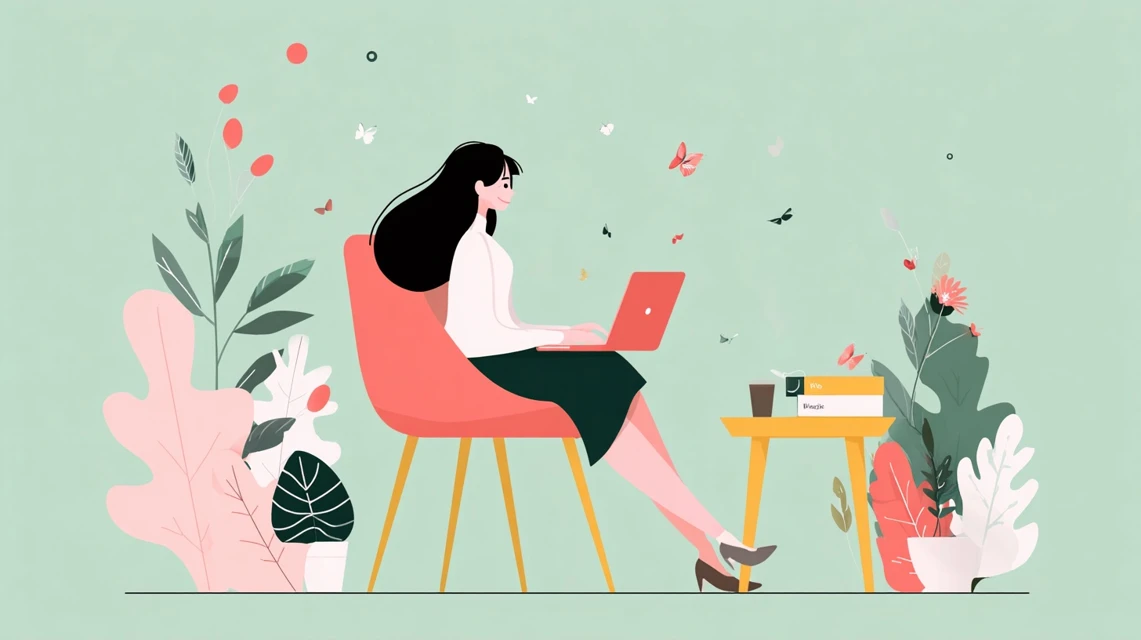 温泉施設情報を見る女性の画像
