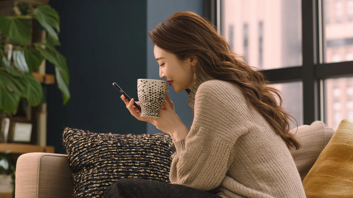 割引要点を整理する女性の画像