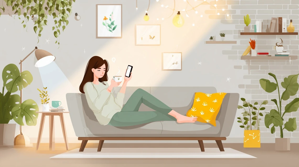 楽天久しぶりクーポン対象を確認する日本人女性の画像