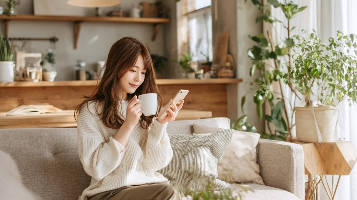 追加割引を探す日本人女性の画像
