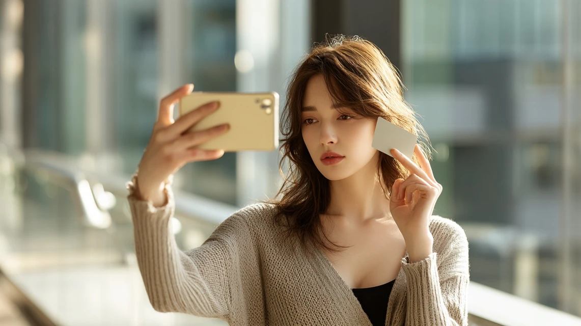 日本人が審査状況をチェックする画像
