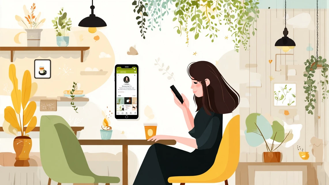 商品を確認する女性の画像
