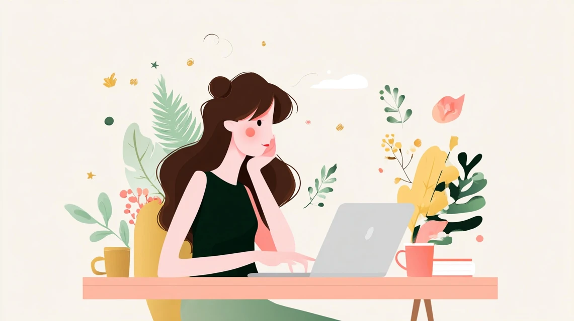 抽選予約手順をチェックする女性の画像