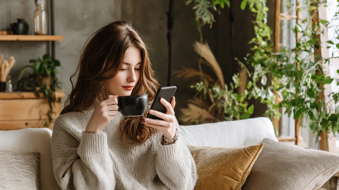 チャージ手順を調べる日本人がスマホ操作する場面
