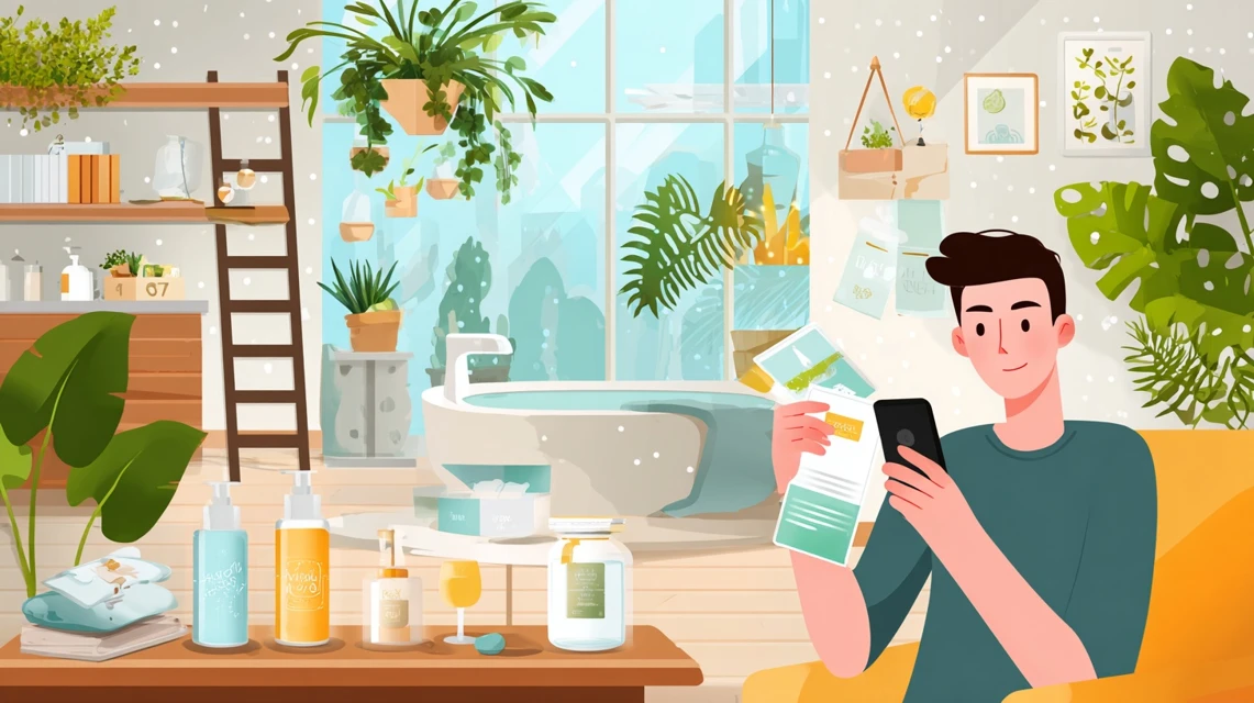 日本人が初回クーポンの詳細を確認している画像
