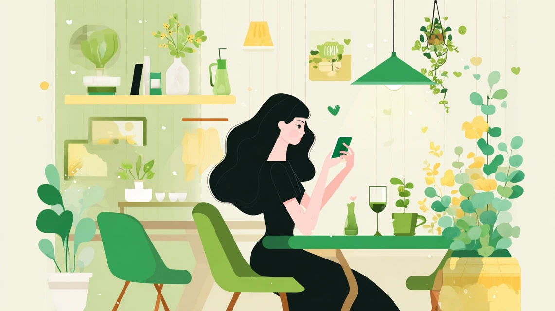 日本人が会員特典をチェックしている画像
