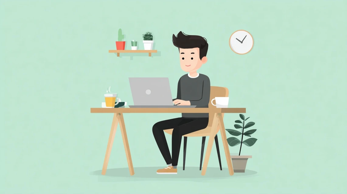 配送日数を確認する日本人男性の画像