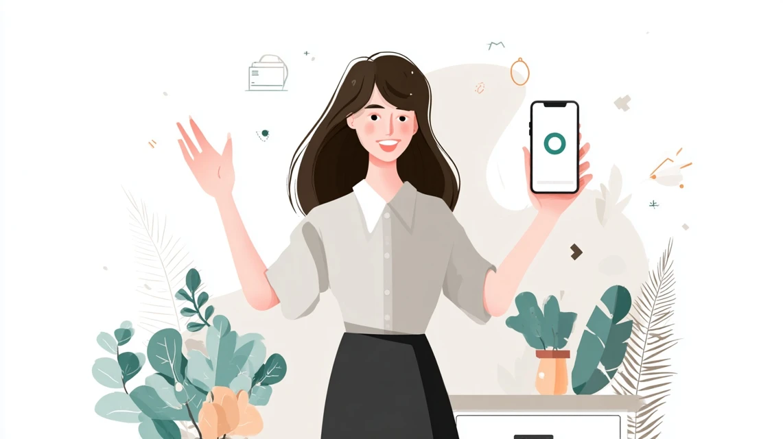 チュチュアンナポイント制度を確認する女性の画像