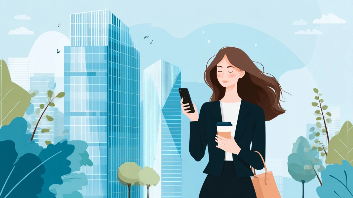 アウトレット情報を見る女性の画像
