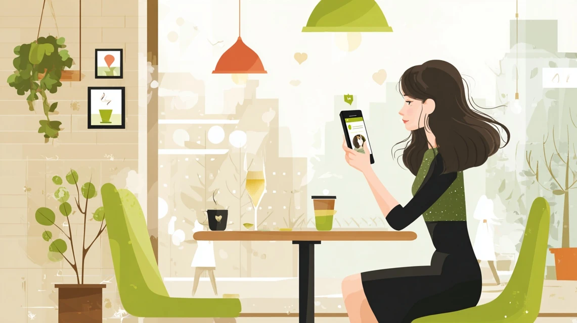 量販店の情報を調べる日本人の画像