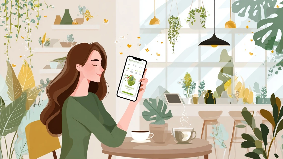 クーポン不具合の理由を見る日本人女性の画像